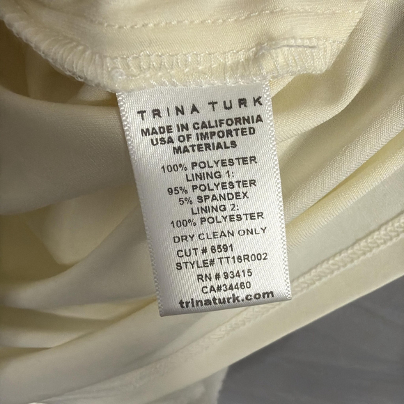 Trina Turk Dress Medium White Lace Hoku Off Shoulder Embroidered Romantic Dainty - Picture 7 of 8